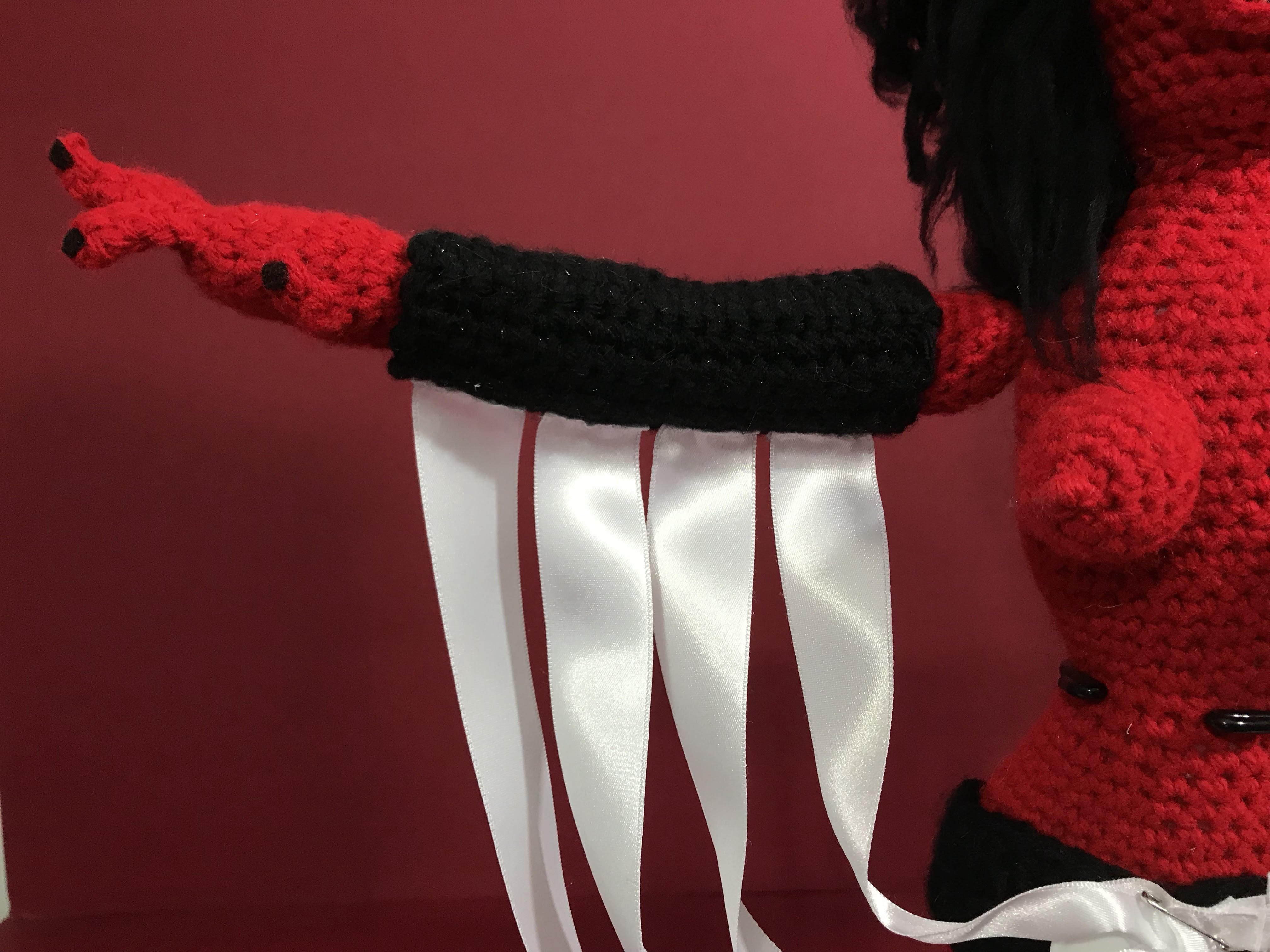 red Kembra arm ribbons